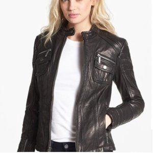 Michael Kors Leather Moto Jacket